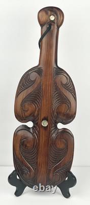 New Zealand 15 Replica Carved Kotiate Hand Club-Brown Wooden Decor