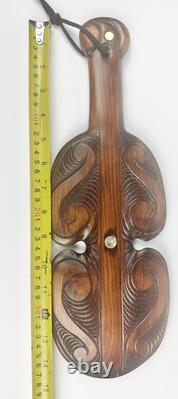 New Zealand 15 Replica Carved Kotiate Hand Club-Brown Wooden Decor