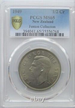 New Zealand 1949 Half Crown, PCGS MS65, None Graded Higher, ex-Fenton Collection