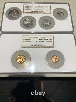 New Zealand 1974 Proof Set graded NGC 67-69 Ultra. Six Coins, Slabbed. Gorgeous