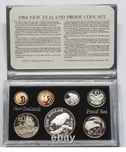 New Zealand 1984 Silver Proof Coin Set - Black Robin Bird