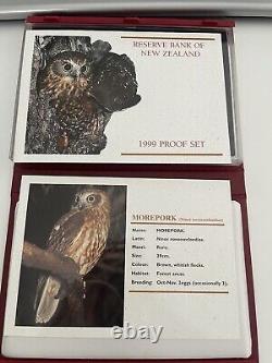 New Zealand 1999 Silver Proof Coin Set Morepork Owl