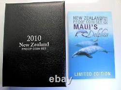 New Zealand 2010 Annual Proof Coin Set Maui's Dolphin New In Box