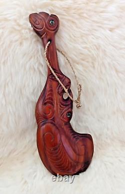 New Zealand 38 cm Maori Wahaika Wooden Tribal Mere Patu Hand Carved Paddle Club