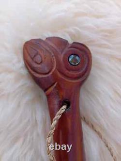 New Zealand 38 cm Maori Wahaika Wooden Tribal Mere Patu Hand Carved Paddle Club