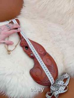 New Zealand 38 cm Maori Wahaika Wooden Tribal Mere Patu Hand Carved Paddle Club