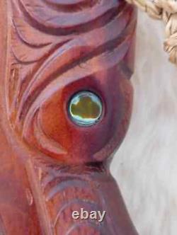 New Zealand 38 cm Maori Wahaika Wooden Tribal Mere Patu Hand Carved Paddle Club