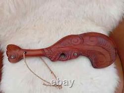 New Zealand 38 cm Maori Wahaika Wooden Tribal Mere Patu Hand Carved Paddle Club