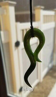 New Zealand 3 Jade Greenstone Cord Necklace Original crafted in NZ Gift