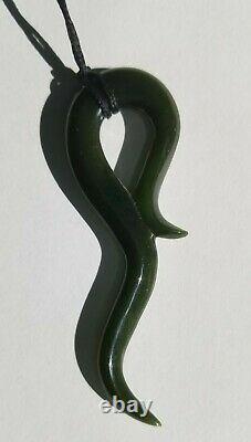 New Zealand 3 Jade Greenstone Cord Necklace Original crafted in NZ Gift