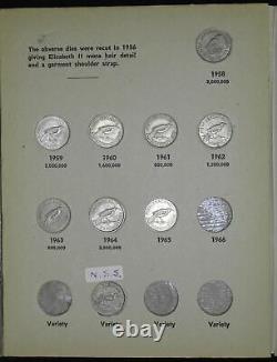 New Zealand 6 Pence 1933-1965 COMPLETE 35 Coin 6P NZ Bertrand Folder Collection