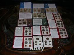 New Zealand, Australia and Belgium BU coin sets. Lot of 13