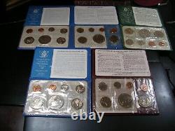 New Zealand, Australia and Belgium BU coin sets. Lot of 13