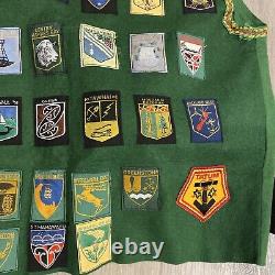 New Zealand Boy Scouts waistcoat vest with many cloth badges late 60s, early 70s