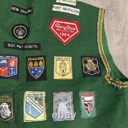 New Zealand Boy Scouts waistcoat vest with many cloth badges late 60s, early 70s