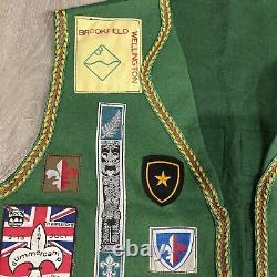 New Zealand Boy Scouts waistcoat vest with many cloth badges late 60s, early 70s