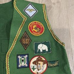 New Zealand Boy Scouts waistcoat vest with many cloth badges late 60s, early 70s