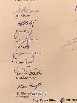 New Zealand Cricket 1983 Team signed team sheet Hadlee Crowe Cairns. AFTAL COA