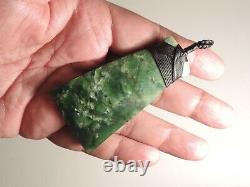 New Zealand GREENSTONE Marsden Flower Jade MAORI POUNAMU Hand-carved TOKI ADZE