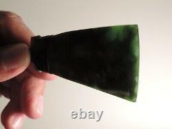 New Zealand GREENSTONE Marsden Flower Jade MAORI POUNAMU Hand-carved TOKI ADZE