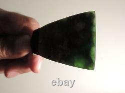 New Zealand GREENSTONE Marsden Flower Jade MAORI POUNAMU Hand-carved TOKI ADZE