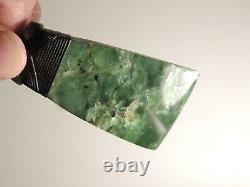 New Zealand GREENSTONE Marsden Flower Jade MAORI POUNAMU Hand-carved TOKI ADZE