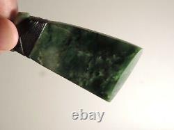 New Zealand GREENSTONE Marsden Flower Jade MAORI POUNAMU Hand-carved TOKI ADZE