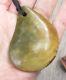 New Zealand Greenstone Golden Nephrite Flower Jade Maori Pounamu Shell Pendant