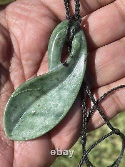 New Zealand Greenstone JADE Maori Pounamu NEPHRITE Dean's INTRICATE Leaf Tendril