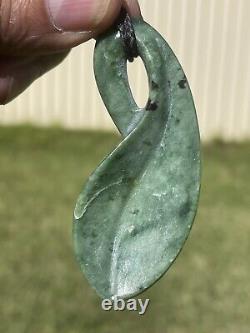 New Zealand Greenstone JADE Maori Pounamu NEPHRITE Dean's INTRICATE Leaf Tendril