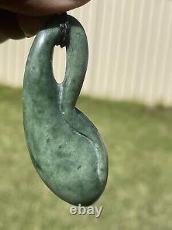 New Zealand Greenstone JADE Maori Pounamu NEPHRITE Dean's INTRICATE Leaf Tendril