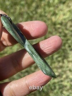 New Zealand Greenstone JADE Maori Pounamu NEPHRITE Dean's INTRICATE Leaf Tendril