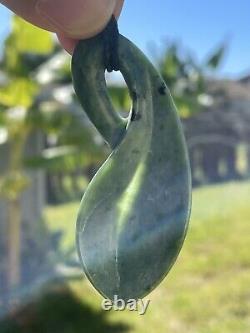 New Zealand Greenstone JADE Maori Pounamu NEPHRITE Dean's INTRICATE Leaf Tendril