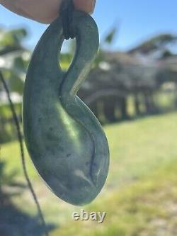 New Zealand Greenstone JADE Maori Pounamu NEPHRITE Dean's INTRICATE Leaf Tendril