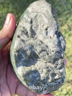 New Zealand Greenstone Jade MAORI Pounamu Nephrite NATURAL PEBBLE 92X65X15 164Gr