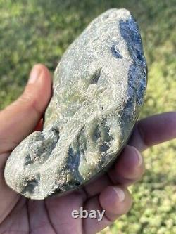 New Zealand Greenstone Jade MAORI Pounamu Nephrite NATURAL PEBBLE 92X65X15 164Gr