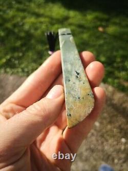 New Zealand Greenstone Nephrite Flower Jade Pounamu Raukaraka Necklace pendant