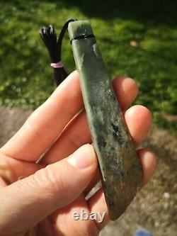 New Zealand Greenstone Nephrite Flower Jade Pounamu Raukaraka Necklace pendant