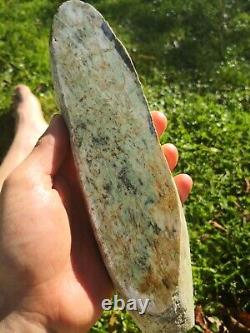 New Zealand Greenstone Nephrite Jade dendritic Pounamu slab Kokopu lapidary
