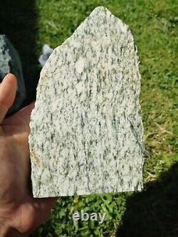 New Zealand Greenstone Pounamu Rare White Dendritic Nephrite jade slab carving