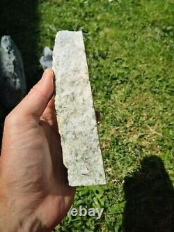 New Zealand Greenstone Pounamu Rare White Dendritic Nephrite jade slab carving