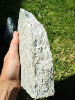 New Zealand Greenstone Pounamu Rare White Dendritic Nephrite jade slab carving