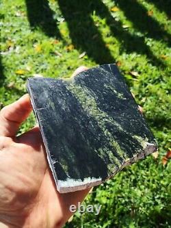 New Zealand Greenstone Serpentine Flower Pounamu carving lapidary Picture slab