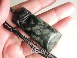 New Zealand Greenstone TANGIWAI Maori Pounamu BOWENITE Dark Green Toki ADZE