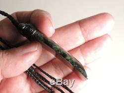 New Zealand Greenstone TANGIWAI Maori Pounamu BOWENITE Dark Green Toki ADZE