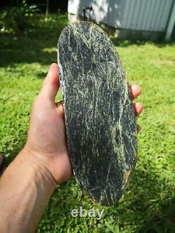 New Zealand Greenstone serpentine Pounamu Large slice Picture carving lapidary