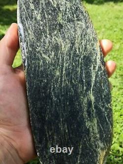New Zealand Greenstone serpentine Pounamu Large slice Picture carving lapidary