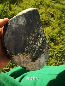 New Zealand Greenstone serpentine flower Pounamu Large slab block stone carving