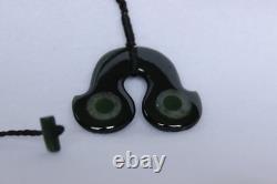 New Zealand Hei Matau Inlayed with Select Nephrites Pendant by Luke Leaf, 4.7cm