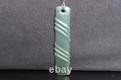 New Zealand Inanga Nephrite Jade Pendant by Alan Brown, Hawkes Bay, 2000, 7.7cm